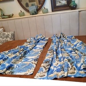 Vintage 2 Hawaiian Print Window Panels